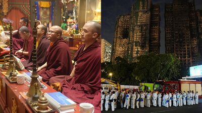 宏福苑惡火奪命！潘迎紫親臨祈福法會　跪求佛「願死者離苦得樂」