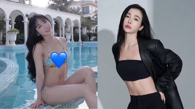 舒子晨泳池解放比基尼「蹦出超兇上圍」! 被拍S曲線深溝全看光