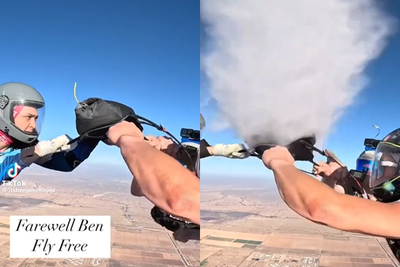 跳傘撒好友骨灰!影片瘋傳 「地獄列車」驚見台灣鄉民