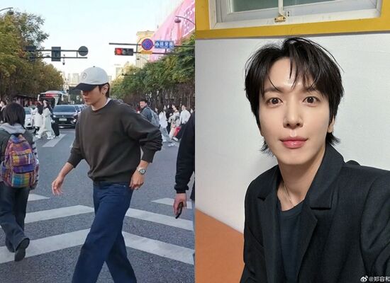 ▲女粉絲路上偶遇偶像鄭容和。（圖／翻攝自微博）