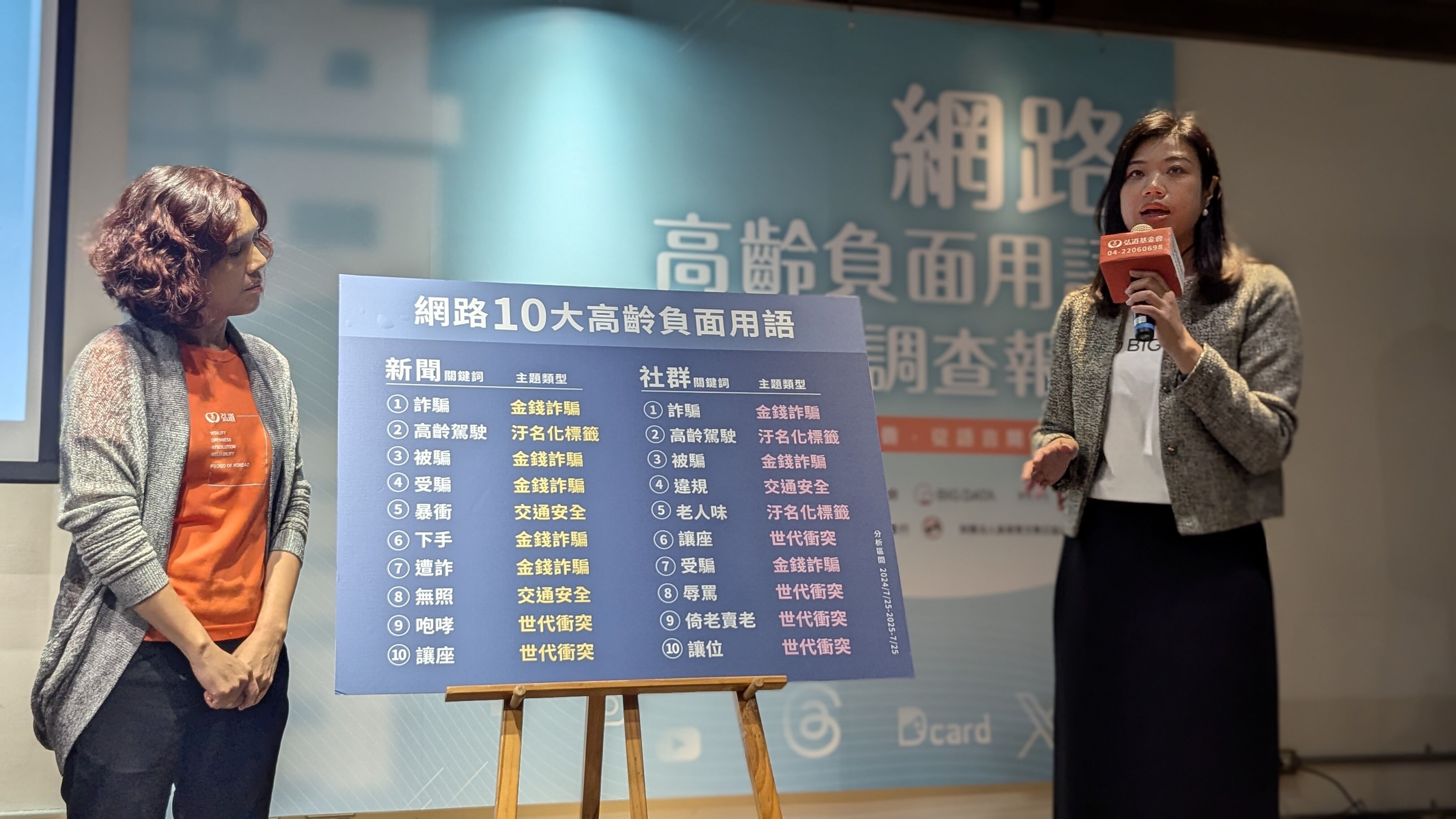 ▲▼弘道 &times; 網路溫度計 共同發布《網路高齡負面用語調查報告》。（圖／記者弘道基金會提供）