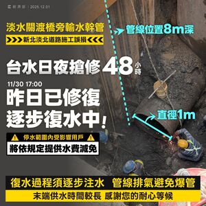 淡水居民狂問「水呢？」　經部曝搶修48小時已完工、末端供應較慢