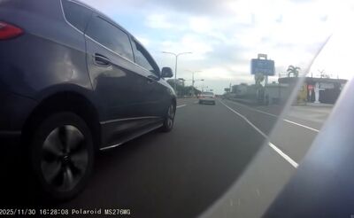 台南台1線休旅車兩度逼車!驚險畫面曝 警方出手了