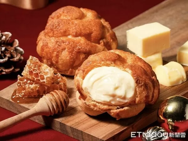 ▲▼beard papa’s12月推出3款人氣口味泡芙，包括巧克力、開心果、草莓，還有加碼限時推出的「蜂蜜奶油派皮」。（圖／▼beard papa’s提供）