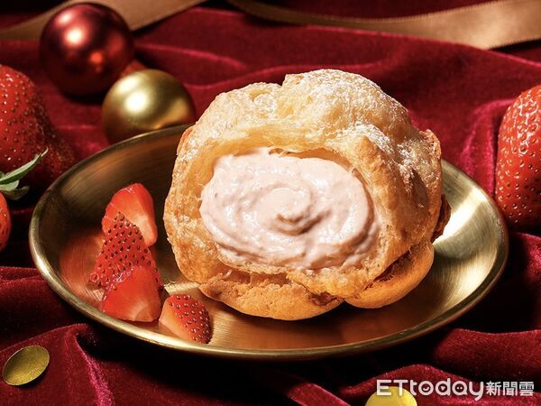 ▲▼beard papa&rsquo;s12月推出3款人氣口味泡芙，包括巧克力、開心果、草莓，還有加碼限時推出的「蜂蜜奶油派皮」。（圖／▼beard papa&rsquo;s提供）