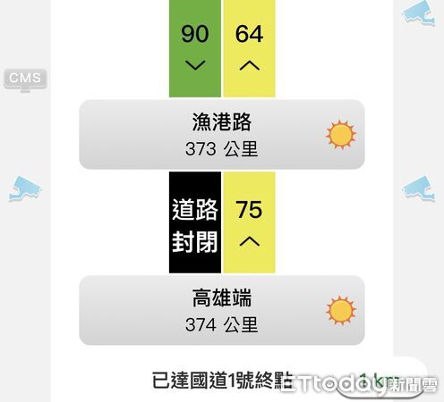 ▲▼國1漁港路段「計程車翻覆路中」，道路封閉快改道。（圖／記者賴文萱翻攝）