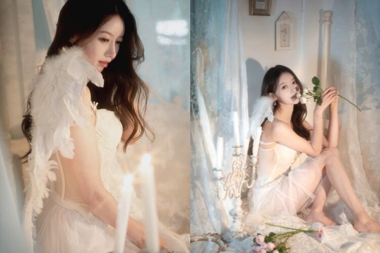 ▲李雅英穿著性感白色薄紗，美照驚艷粉絲。（圖／翻攝自Instagram／@yyyoungggggg）