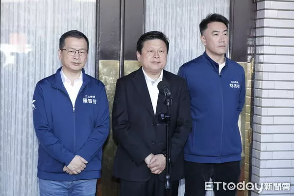 ▲▼國民黨總召傅崐萁、書記長羅智強、副書記長林沛祥就賴總統國防預算案發表看法。（圖／記者湯興漢攝）