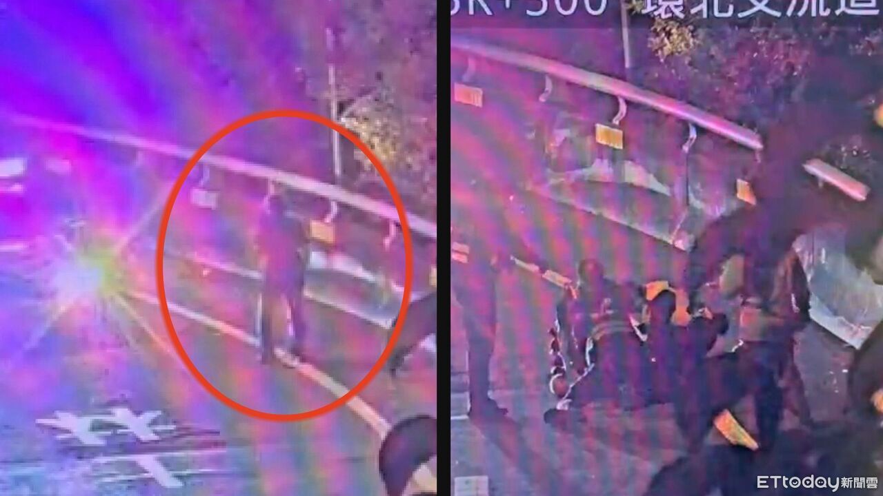 國1五汐高架道火爆衝突！狂男持榔頭追人打　毀車傷警遭壓制