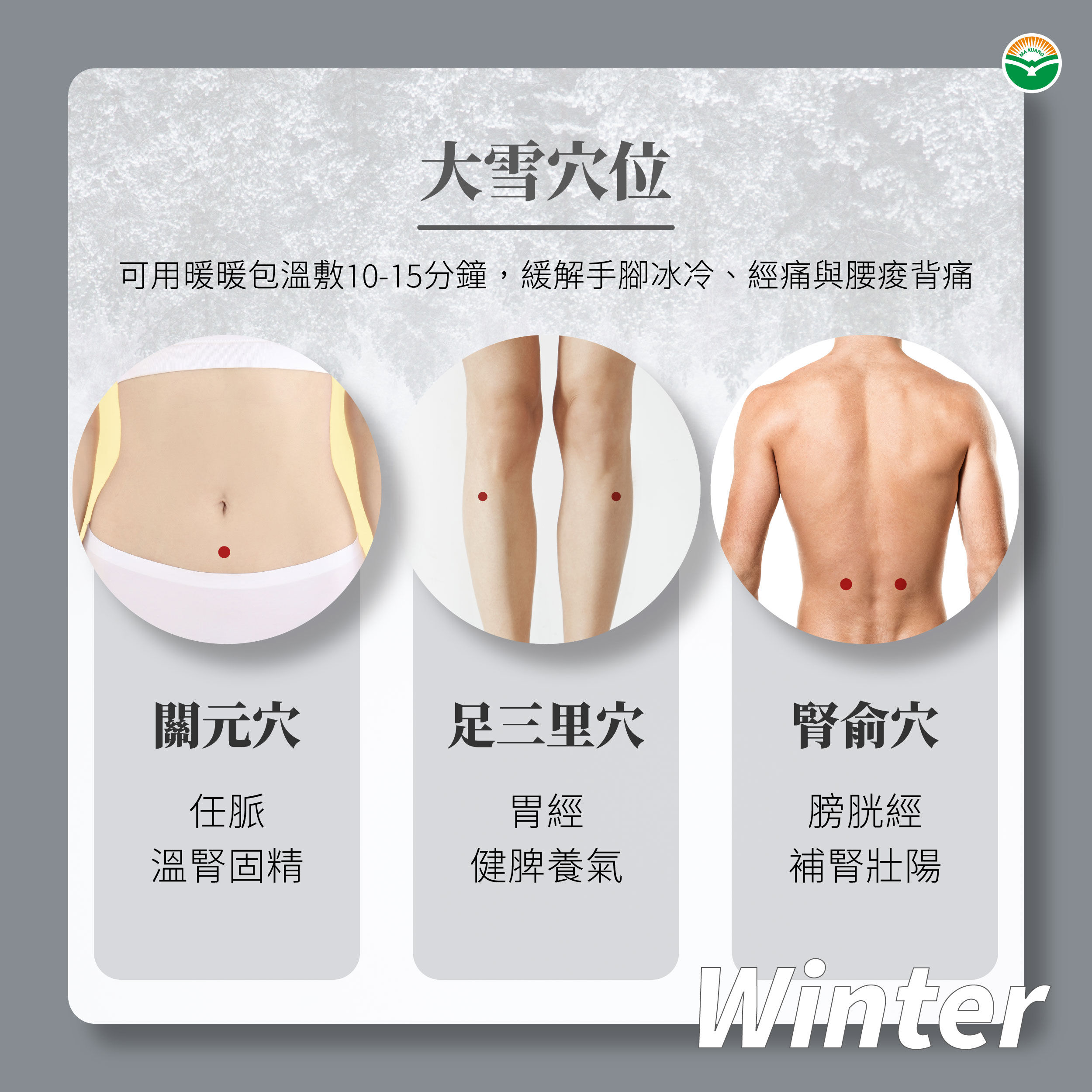醫師建議冬天可溫敷3穴位。（圖／馬光中醫提供）
