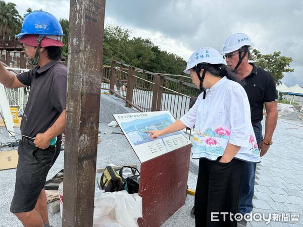 ▲▼花蓮縣長徐榛蔚前往太平洋公園會勘整建情形及施工品質。（圖／花蓮縣政府提供，下同）