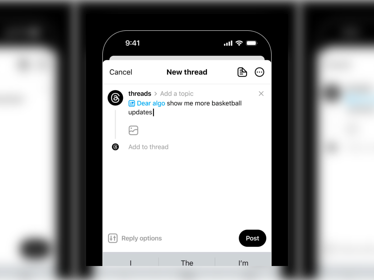 ▲Threads測試新功能「Dear Algo」   。（圖／翻攝自Threads／conno_r）