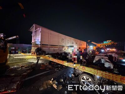 國1潭子段4車追撞　機場接送司機頸斷慘死！遭撞砂石車卻跑了