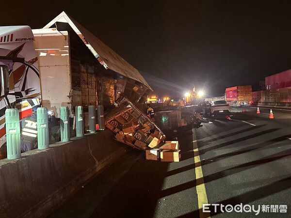 ▲▼國道1號南向170.7k、豐原路段死亡車禍。（圖／記者游瓊華翻攝）