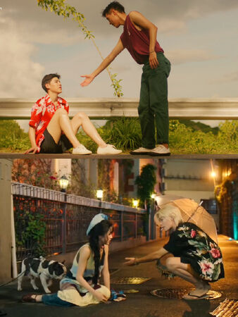 ▲▼柯淳、岳雨婷的短劇《為你鍾情》預告涉抄襲登熱搜。（圖／翻攝自微博）