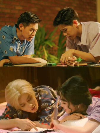 ▲▼柯淳、岳雨婷的短劇《為你鍾情》預告涉抄襲登熱搜。（圖／翻攝自微博）