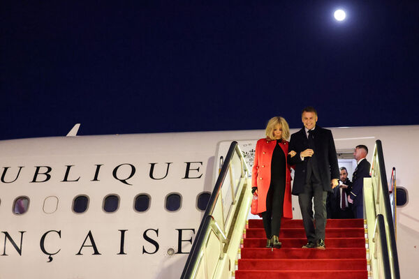 ▲法國總統馬克宏訪問中國大陸。（圖／路透）