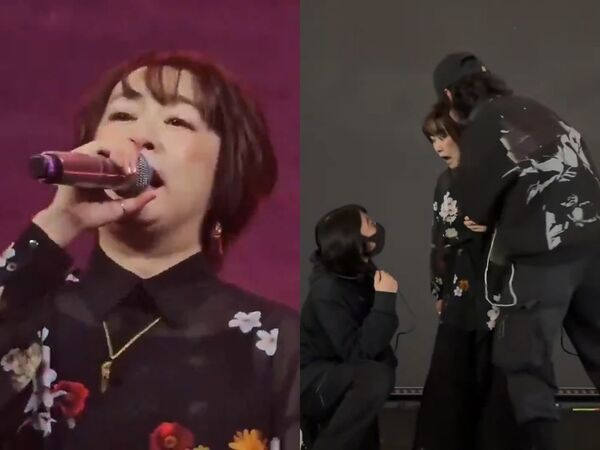 ▲▼大槻真希登台上海動漫活動，唱一半被打斷，驚訝反應在國際社群平台瘋傳。（圖／翻攝自X）