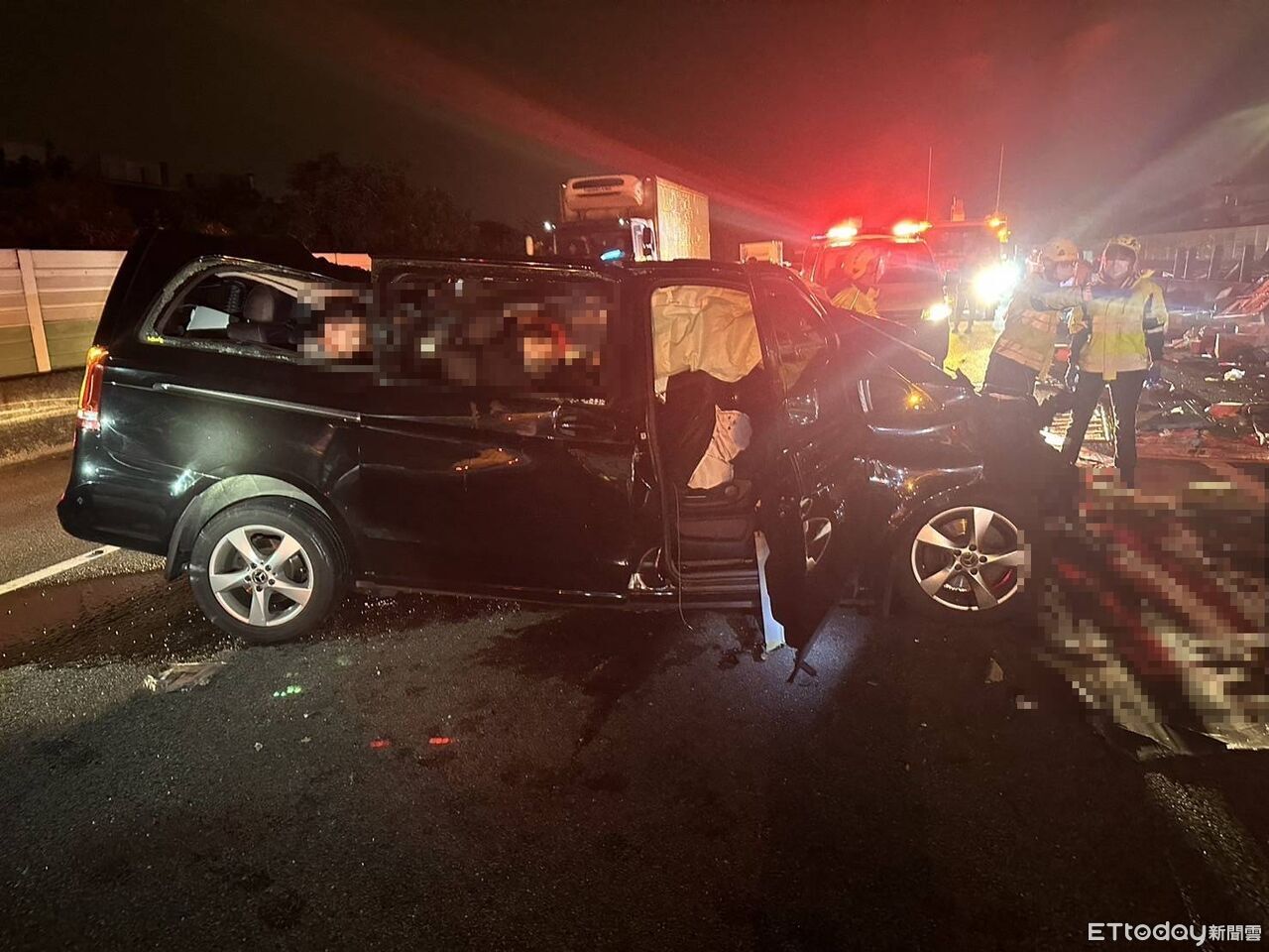 快訊／國1凌晨重大車禍1死9傷　最新畫面曝光