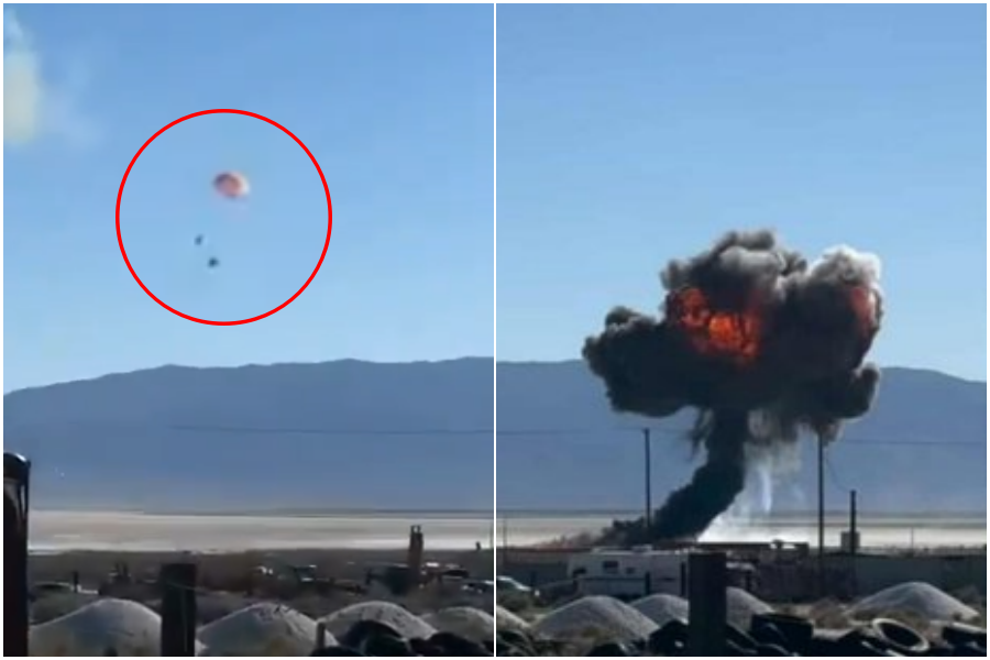 6億燒光！美F-16C戰機「墜毀死亡谷」爆火球　飛行員彈射逃生