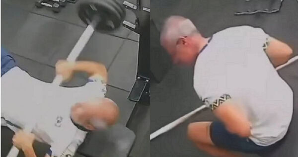 巴西一名55歲博物館館長蒙特內格羅到健身房運動，臥推時疑似手沒拿好槓鈴砸胸，起身沒幾秒就倒地，送醫搶救仍被宣告不治。（圖／翻攝自Instagram／francnews）