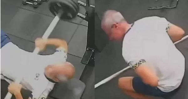 巴西一名55歲博物館館長蒙特內格羅到健身房運動，臥推時疑似手沒拿好槓鈴砸胸，起身沒幾秒就倒地，送醫搶救仍被宣告不治。（圖／翻攝自Instagram／francnews）