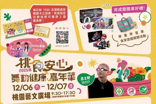 ▲桃食安心舞動健康嘉年華美食券現場大方送