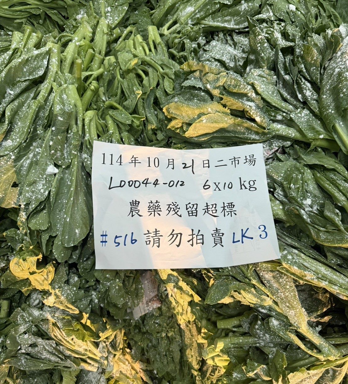 ▲北市查出107件農藥超標。（圖／台北市市場處）