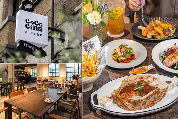 ▲▼高雄鹽埕百年老屋餐廳「楽覓炊事Cococina Bistro」，海鮮控必吃香辣紙包魚及墨魚麵。（圖／部落客虎麗提供）