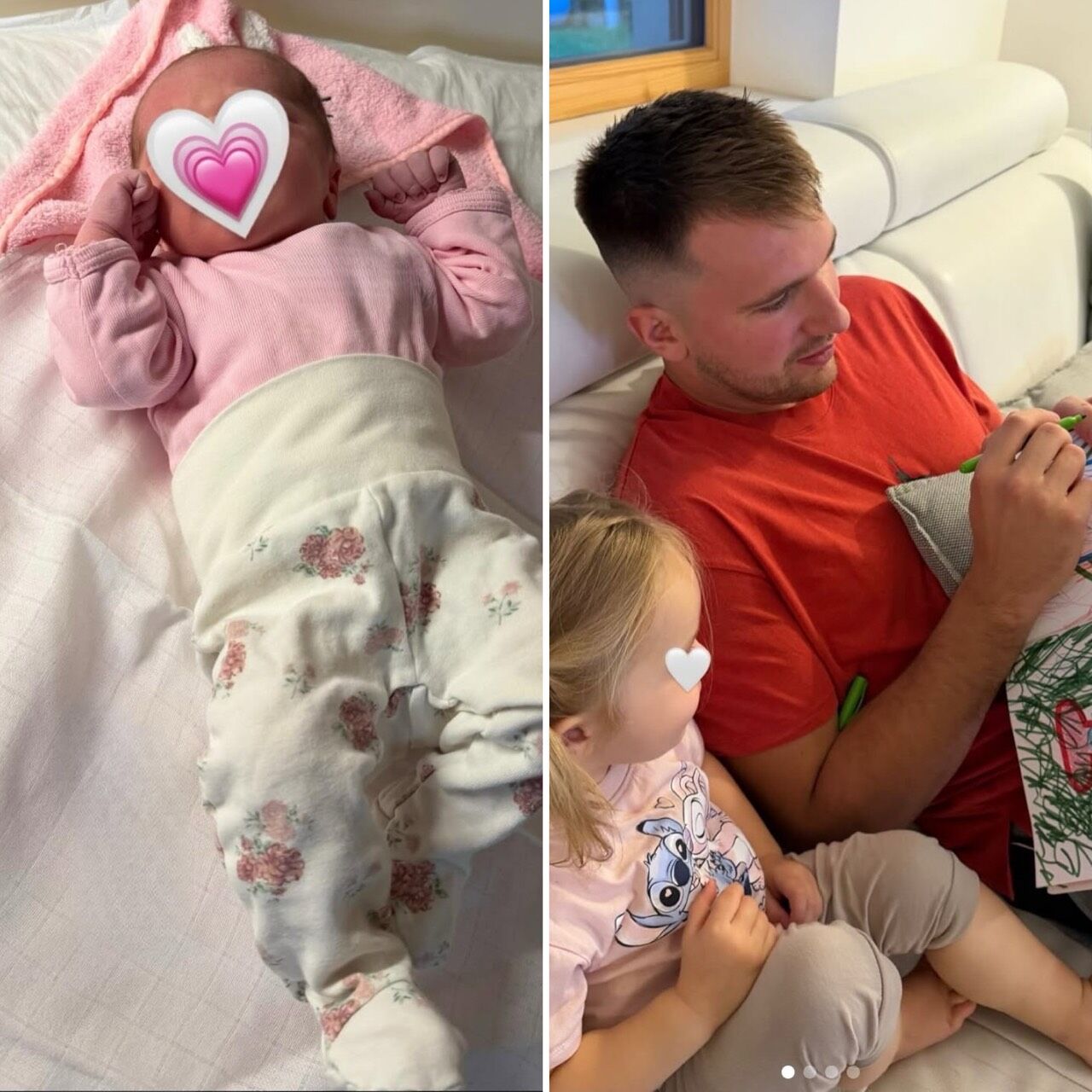 ▲▼湖人金童唐西奇喜迎二女兒（左）誕生。（圖／翻攝自IG／lukadoncic）