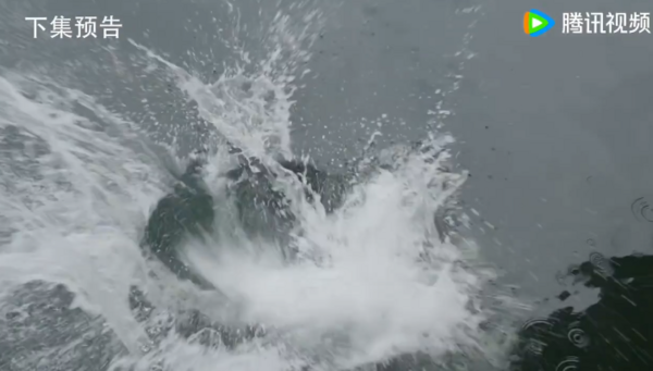 ▲王一博失手落海。（圖／翻攝自微博）