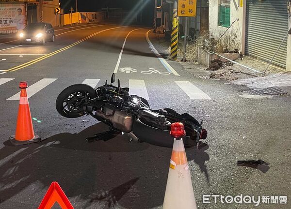 ▲▼彰化芬園鄉發生A2交通事故，重機騎士送醫無生命危險。（圖／記者唐詠絮翻攝）