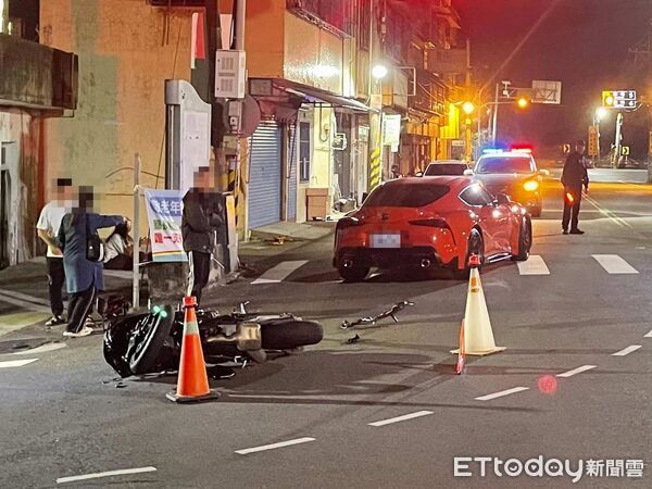 ▲▼彰化芬園鄉發生A2交通事故，重機騎士送醫無生命危險。（圖／記者唐詠絮翻攝）