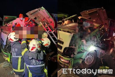 台2線99K大貨車「自撞分隔島」對撞貨櫃車！駕駛慘死　雙向封閉中