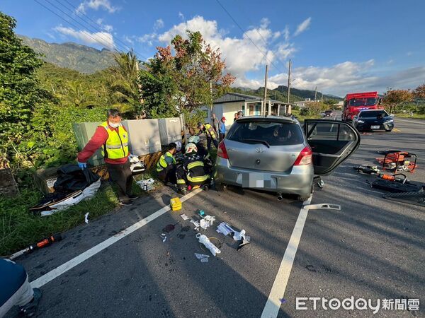 ▲▼台東縣成功鎮麒麟路車禍，2人命危。（圖／記者楊漢聲翻攝）