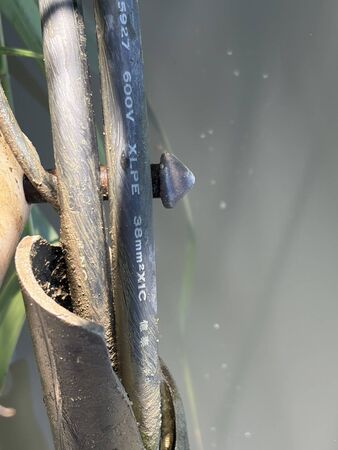 ▲▼新北市蘆洲區二重疏洪道管線冒白煙。（圖／台電提供）