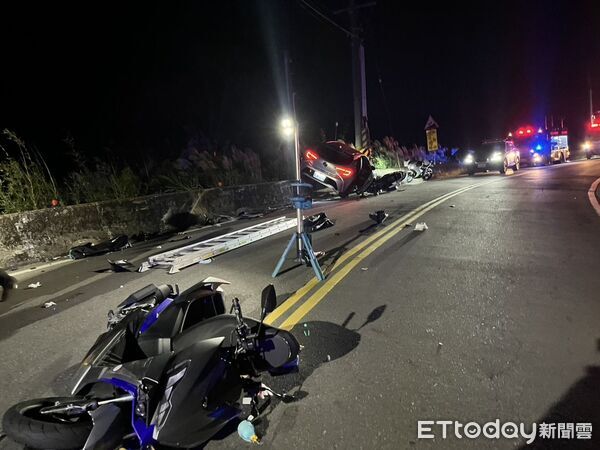 ▲▼劉姓男子毒駕開車撞擊2輛機車，造成3人受傷             。（圖／記者陳以昇翻攝）