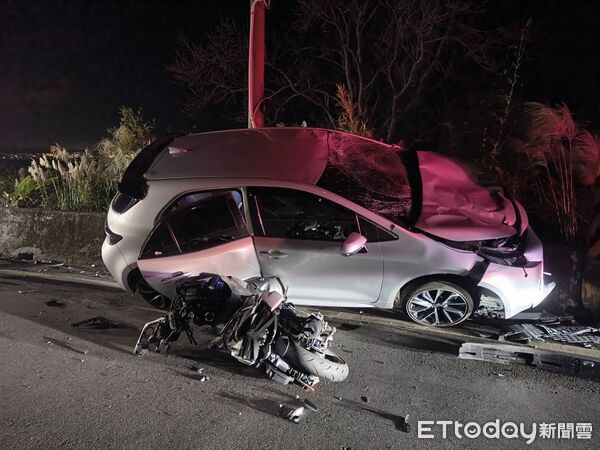 ▲▼劉姓男子毒駕開車撞擊2輛機車，造成3人受傷             。（圖／記者陳以昇翻攝）