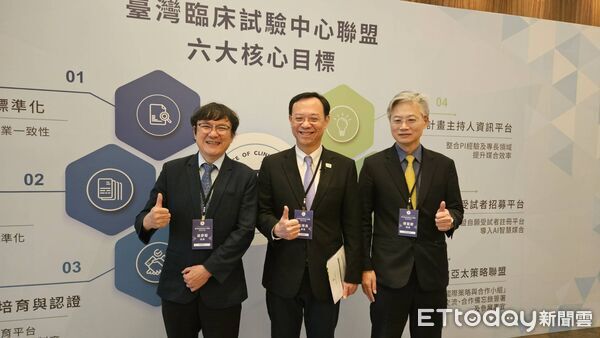 台北醫學大學及體系三家醫院與台中榮民總醫院共同發起的「台灣臨床試驗中心聯盟」。（圖／記者趙于婷攝）