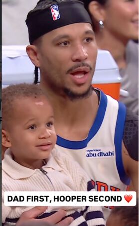 ▲尼克哈特把自己的雙胞胎小孩抱到球員席觀賽。（圖／翻攝自IG）