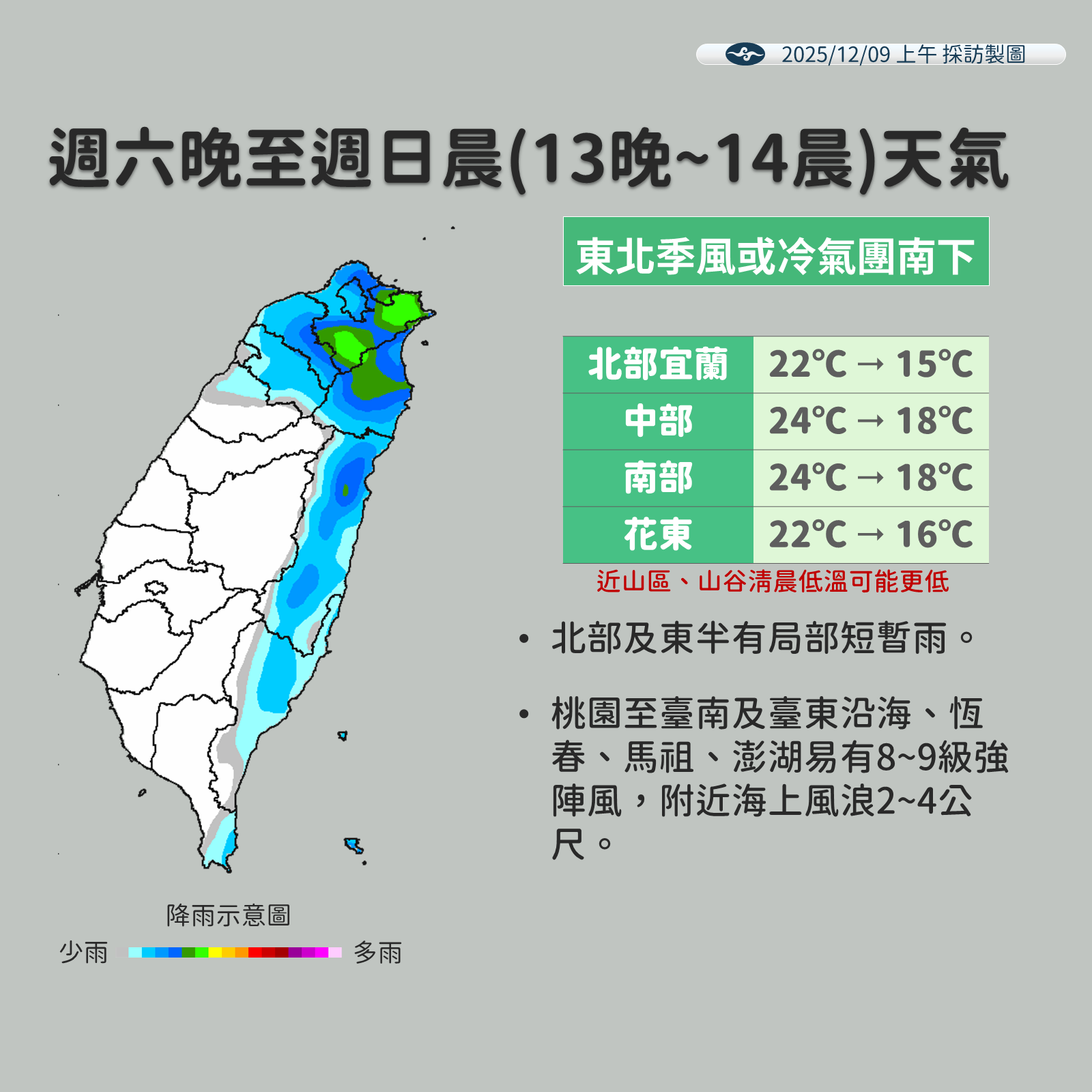 ▲▼未來一周天氣。（圖／氣象署提供）