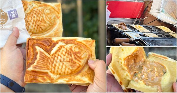 ▲▼「豪野家蜜糖千層鯛魚燒」獨特千層酥皮X創意爆餡鯛魚燒，28層酥脆餅皮，隱藏版香菜花生布蕾更是驚艷。（圖／部落客VIVIYU提供）