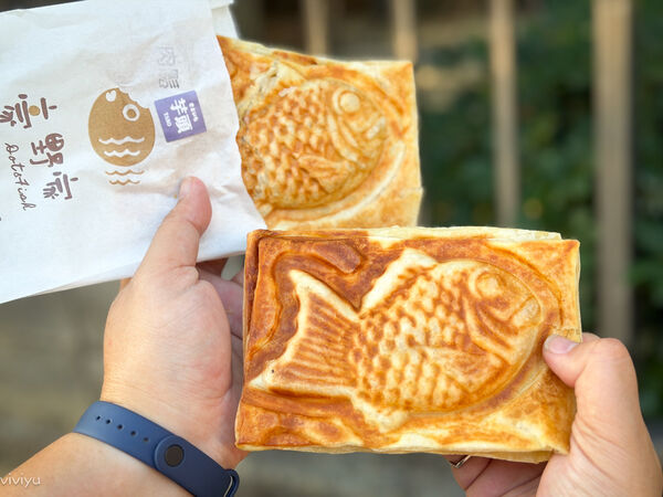 ▲▼「豪野家蜜糖千層鯛魚燒」獨特千層酥皮X創意爆餡鯛魚燒，28層酥脆餅皮，隱藏版香菜花生布蕾更是驚艷。（圖／部落客VIVIYU提供）