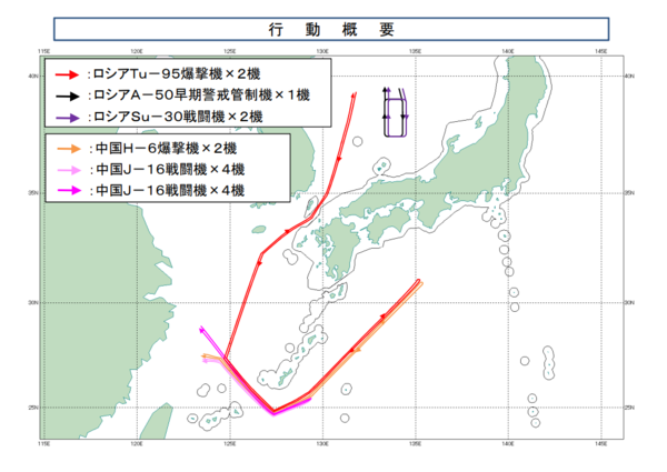 ▲▼中俄轟炸機繞日本聯合飛行。（圖／取自防衛省統合幕僚監部）