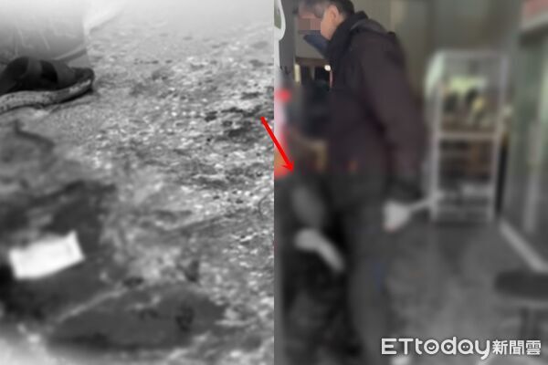 ▲鳳山老闆娘遭砍殺，兇嫌砍人現場。（圖／記者吳世龍攝、民眾提供）