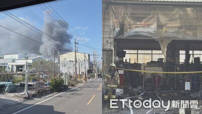 台南鐵皮工廠大火濃煙竄天！9員工驚險逃生　消防28車73人灌救