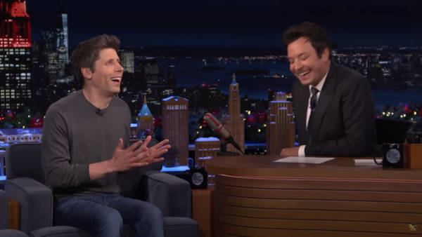 ▲▼OpenAI執行長奧特曼登上談話節目。（圖／YouTube@fallontonight）