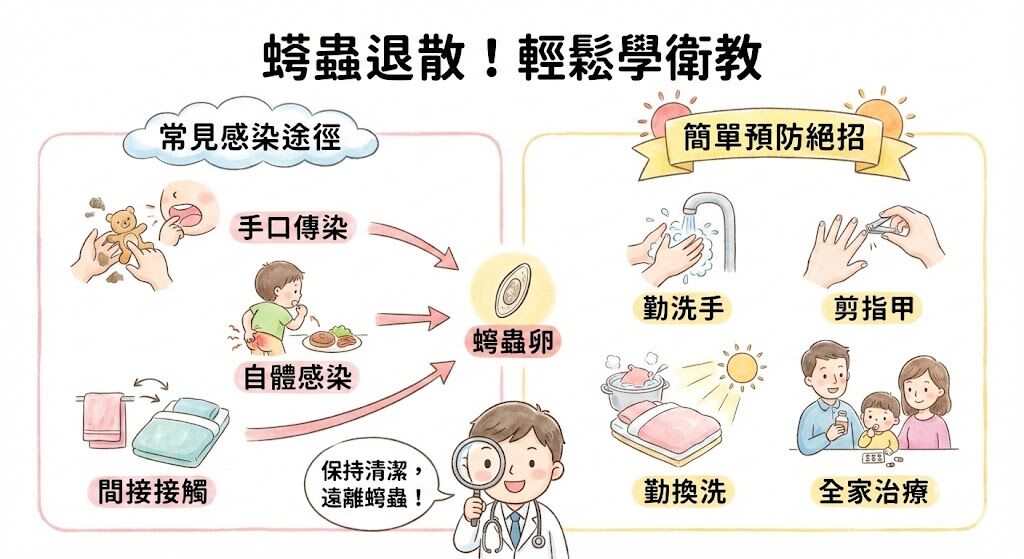 ▲▼預防蟯蟲衛教。（圖／AI生成）
