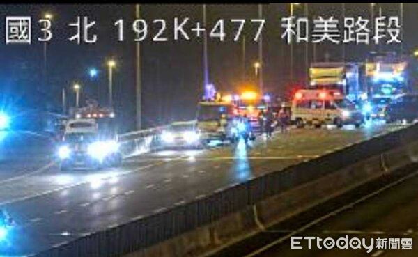 ▲▼國道3號和美路段追撞車禍。（圖／記者唐詠絮翻攝）