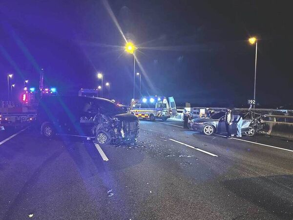 ▲國3南向192K追撞車禍。（圖／國道警方提供）